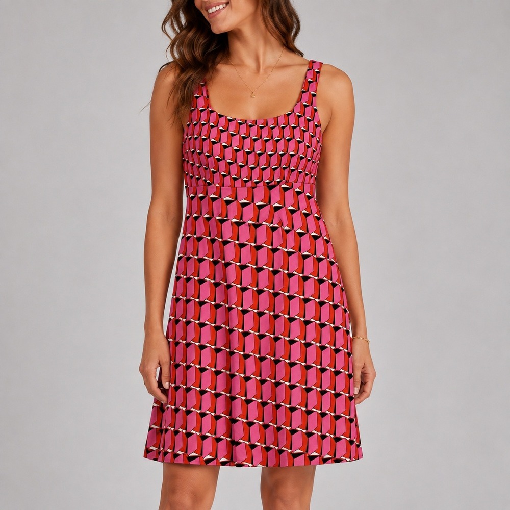 Diane von Furstenberg for Target Dress Sz 14 Pink Orange Geometric Mini NWT